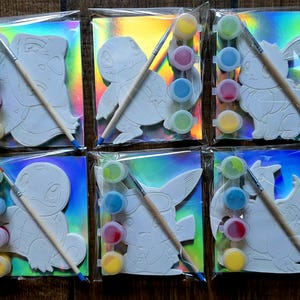 Pokemon Painting Kit Party Favors, Resin Mold with Brush and Paint