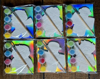 Block Game Painting Party Favor Kit - Resin Avatar Molds with Paint and Brush