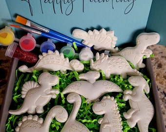 Dinosaur Painting Kit: DIY Resin Magnet Set, Kids Party Favor