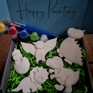 Kit de pintura de dinosaurios/Idea de regalo de dinosaurios/Fiesta de dinosaurios/Regalo para niños/Imán de dinosaurio DIY/Juego de pintura DIY/Actividad de fiesta/Pintura/Dinosaurios
