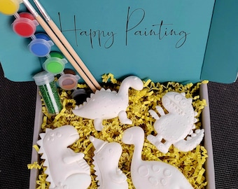 Dinosaur Painting Kit: DIY Resin Magnet Set, Kids Party Favor, Dinosaur Birthday Gift