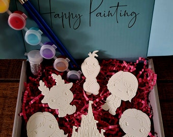 Ice Princess DIY Magnet Painting Kit: Kids Party Activity