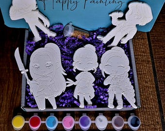 Anime Style Resin Painting Kit, Chibi Fantasy Magnets, DIY Craft Set