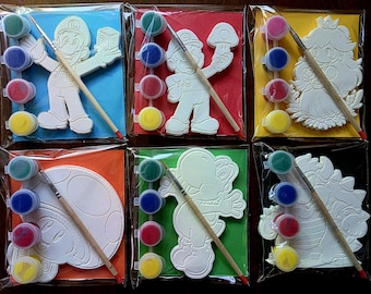 Retro Video Game Painting Kit: Resin Molds, Brush,  Paint - Gamer Party Favors
