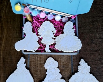 Fairytale Princess Painting Kit: Resin Molds for Fridge Magnets, Kids Craft Activity