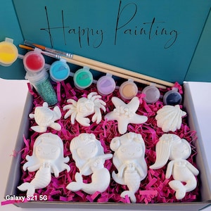 Kit de peinture sirène : lot d'aimants en résine à faire soi-même, activité de fête