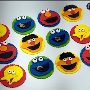 Sesame Street Fondant Cupcake Toppers, Sesame Street birthday, Sesame Cupcake, Sesame Street Toppers