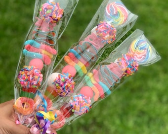 Bundle Birthday Candy Kabobs - Colorful candy kabobs - Treats - Special Event Candy - Birthday Party Favors - Graduation Party Favors -