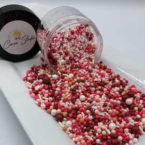 Amor Valentines Glitter Sprinkles - Valentines Cake Sprinkles - Glitter Treat Sprinkles