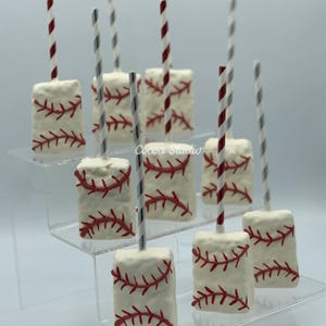 Baseball Themed Rice Krispie Treats, Baseball Party Treats, Birthday Treats, Party Favors, Baseball Team