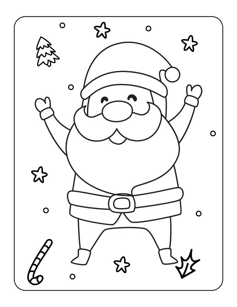Kids Christmas Coloring Book 50 Pages | Etsy