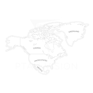 Nordamerika Karte SVG | Digitaler Download | Perfekt für Laserschneiden & Basteln