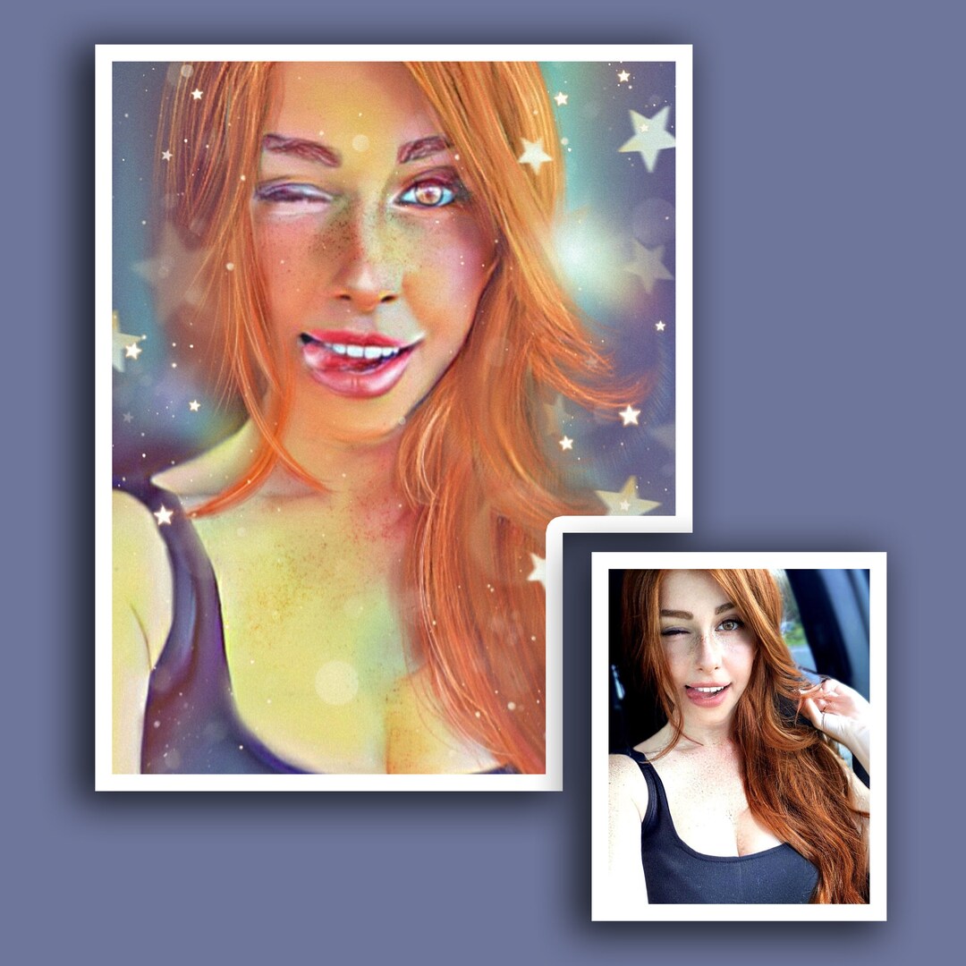 Digital Portrait Drawing Portrait From Photo Unique Gift Etsy