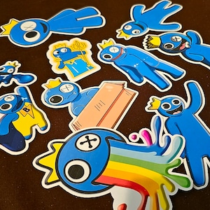 Rainbow Friends Stickers -Character:Blue, Pack of 10 , Stickers for Kids