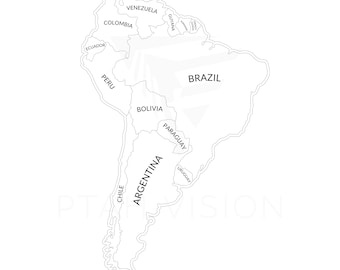 South America Map SVG | Digital Download | Perfect for Laser Cutting & Crafting