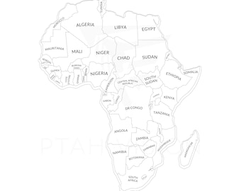 Africa Map SVG | Digital Download | Perfect for Laser Cutting & Crafting