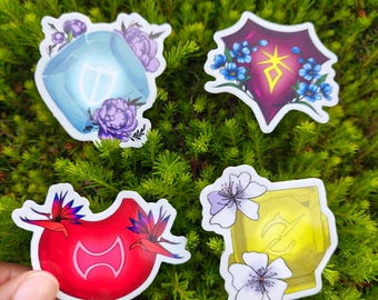 FFXIV Pierre de travail florale | Autocollant brillant 3"
