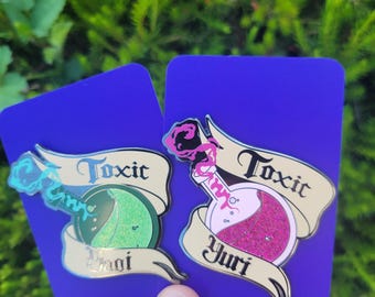 Toxic Yaoi/Yuri Glitter Enamel Pins