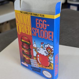 Short Order Eggsplode Replacement Box - Nintendo NES - Highest Quality Boxes in the World!
