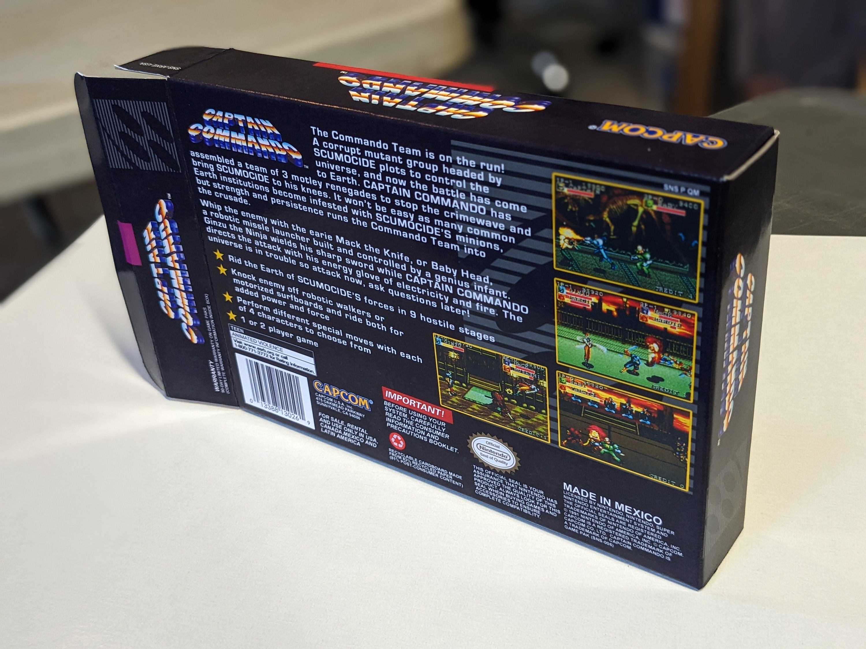 Commando Box Set Captain Commando Replacement Box - Super Nintendo SNES - Highest ...