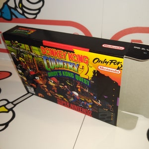 Donkey Kong Country 2 Diddy&#39;s Kong Quest Replacement Box - Super Nintendo SNES - Highest Quality Boxes in the World!