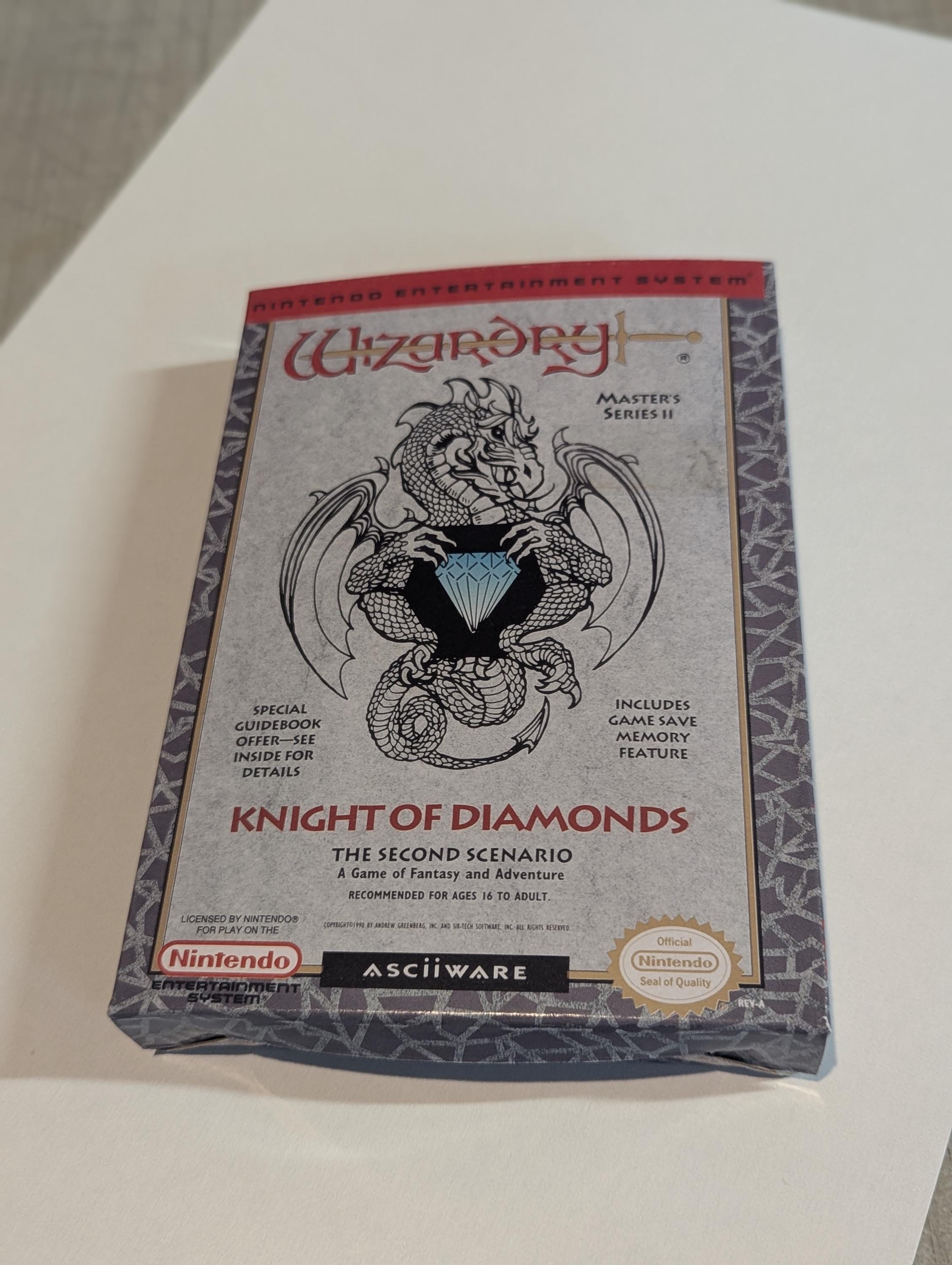 Wizardry II: the Knight of Diamonds Replacement Box - Nintendo NES