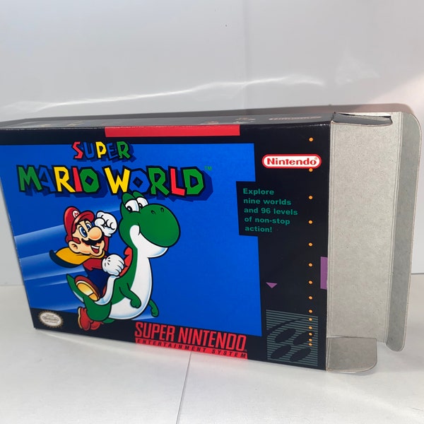 Super Mario World Replacement Box - Super Nintendo SNES - Highest Quality Boxes in the World!