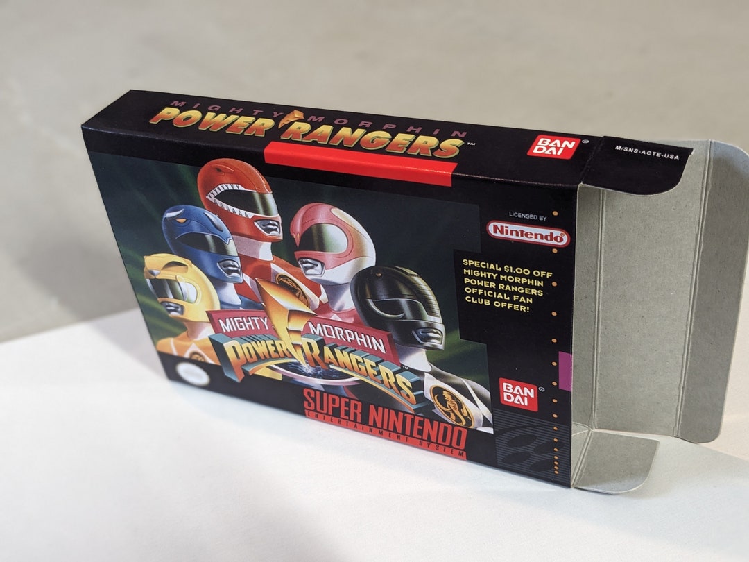 Mighty Morphin Power Rangers Replacement Box - Super Nintendo SNES ...