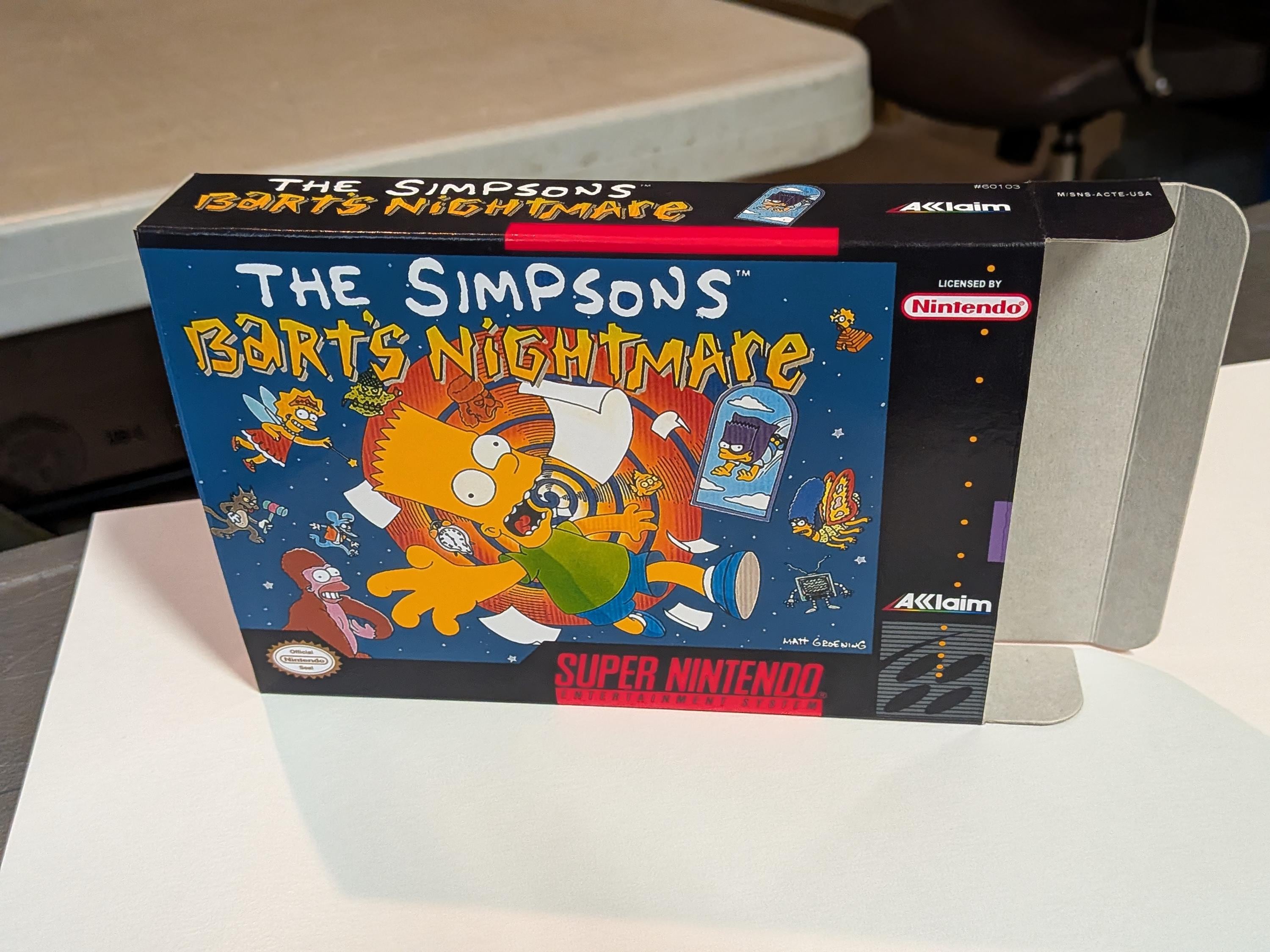 The Simpsons Bart's Nightmare Replacement Box - Super Nintendo