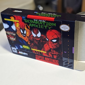 Venom Spider-Man: Separation Anxiety Replacement Box - Super Nintendo SNES - Highest Quality Boxes in the World!