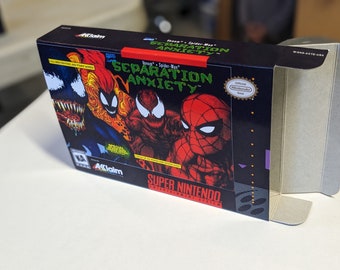 Venom Spider-Man: Separation Anxiety Replacement Box - Super Nintendo SNES - Highest Quality Boxes in the World!