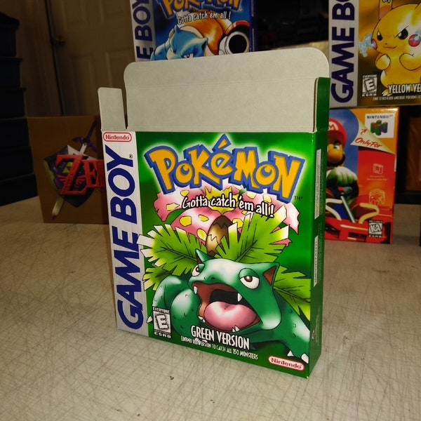 Pokemon Green Replacement Box - Nintendo Game Boy - Highest Quality Boxes in the World!