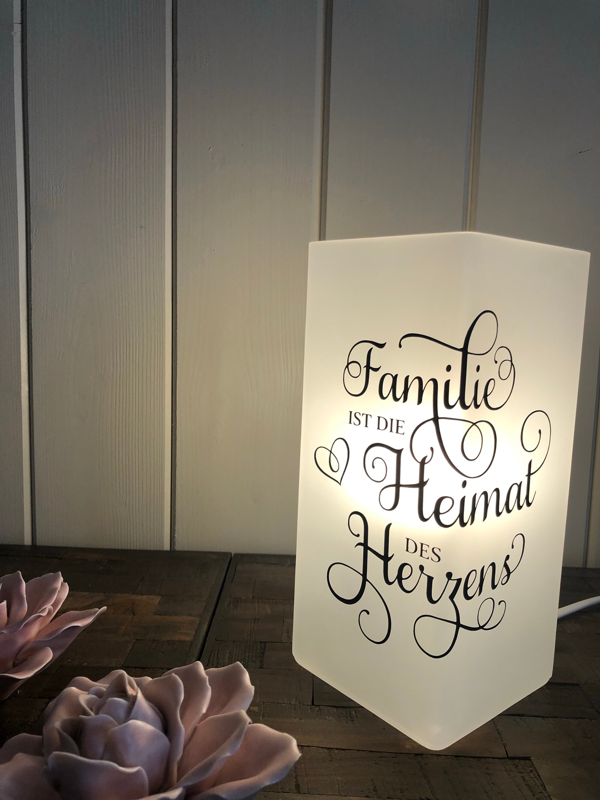 Lampe mit Spruch individualisierbar Familie ist die Heimat Etsy