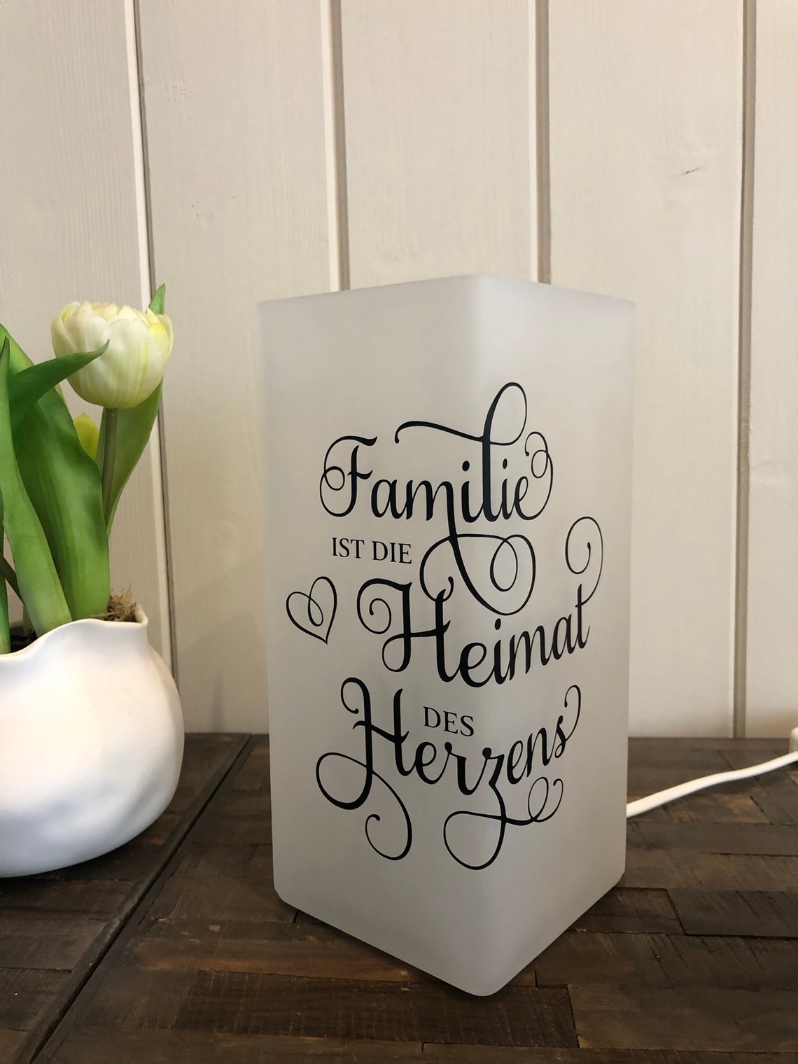 Lampe mit Spruch individualisierbar Familie ist die Heimat Etsy