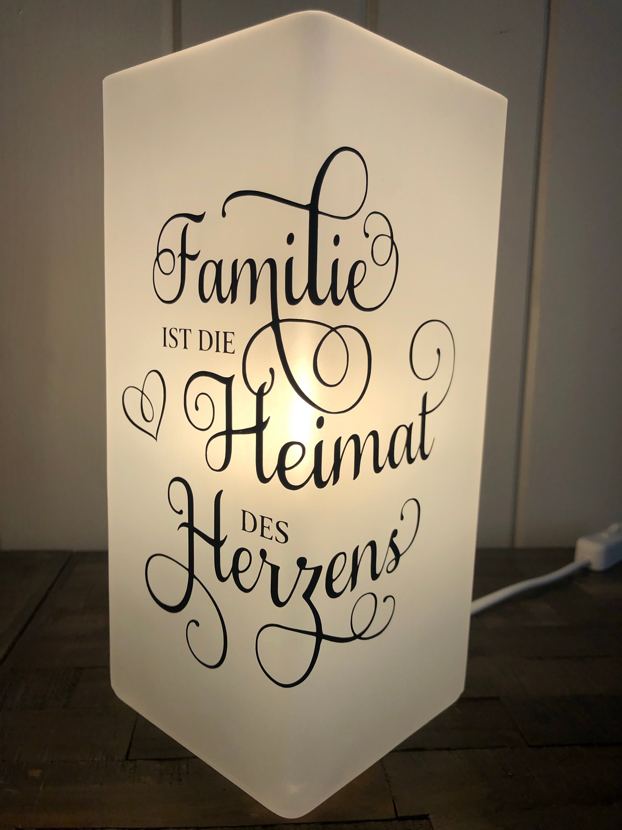 Lampe mit Spruch individualisierbar Familie ist die Heimat Etsy