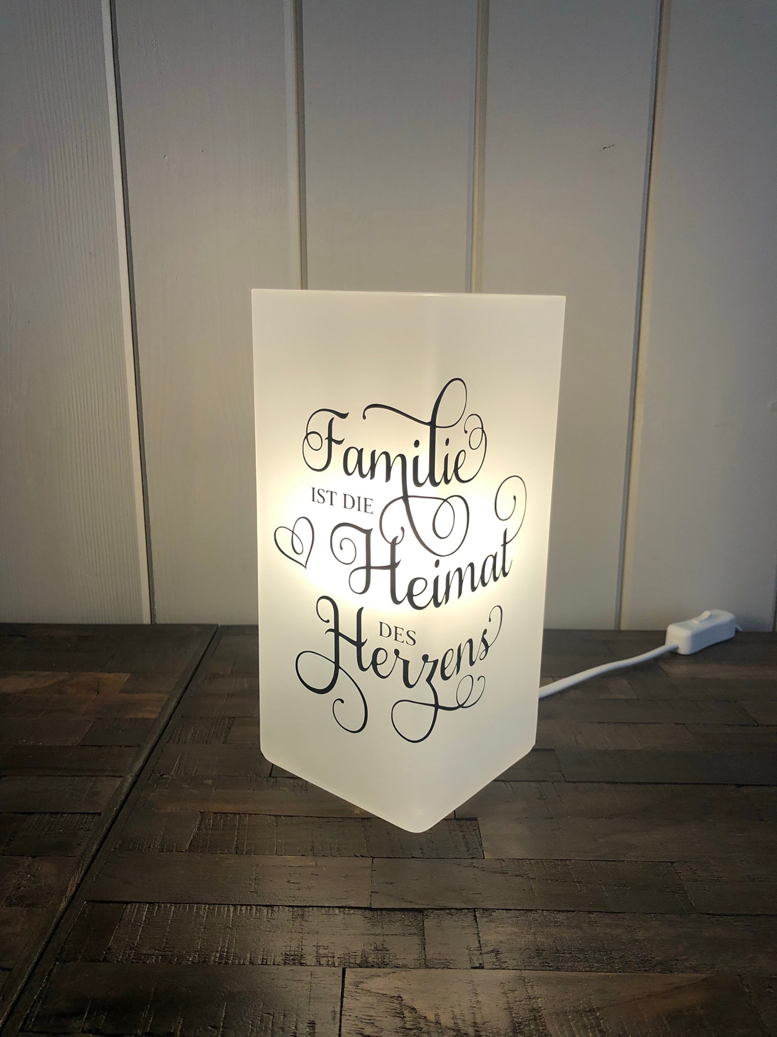 Lampe mit Spruch individualisierbar Familie ist die Heimat Etsy