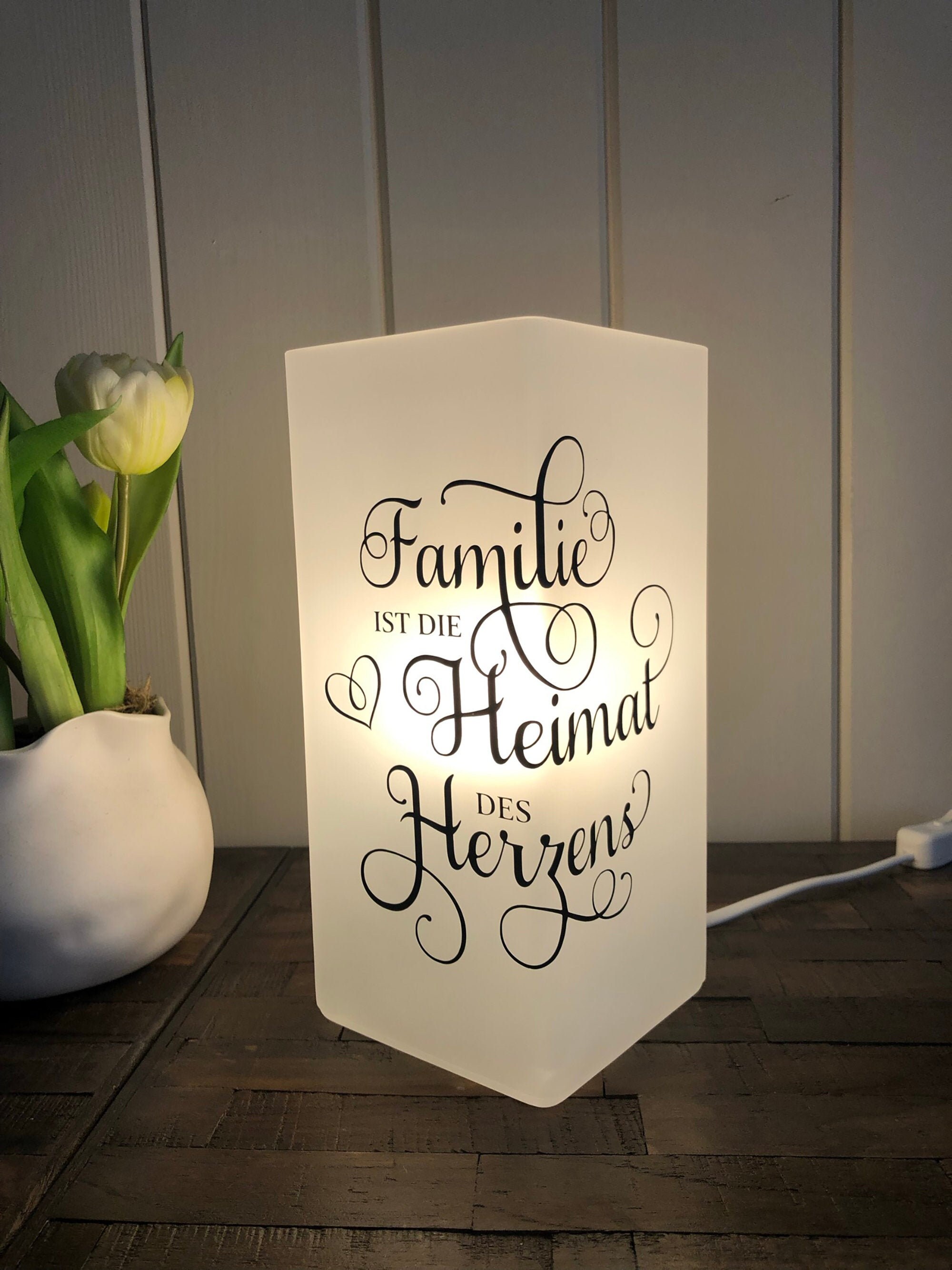 Lampe mit Spruch individualisierbar Familie ist die Heimat Etsy