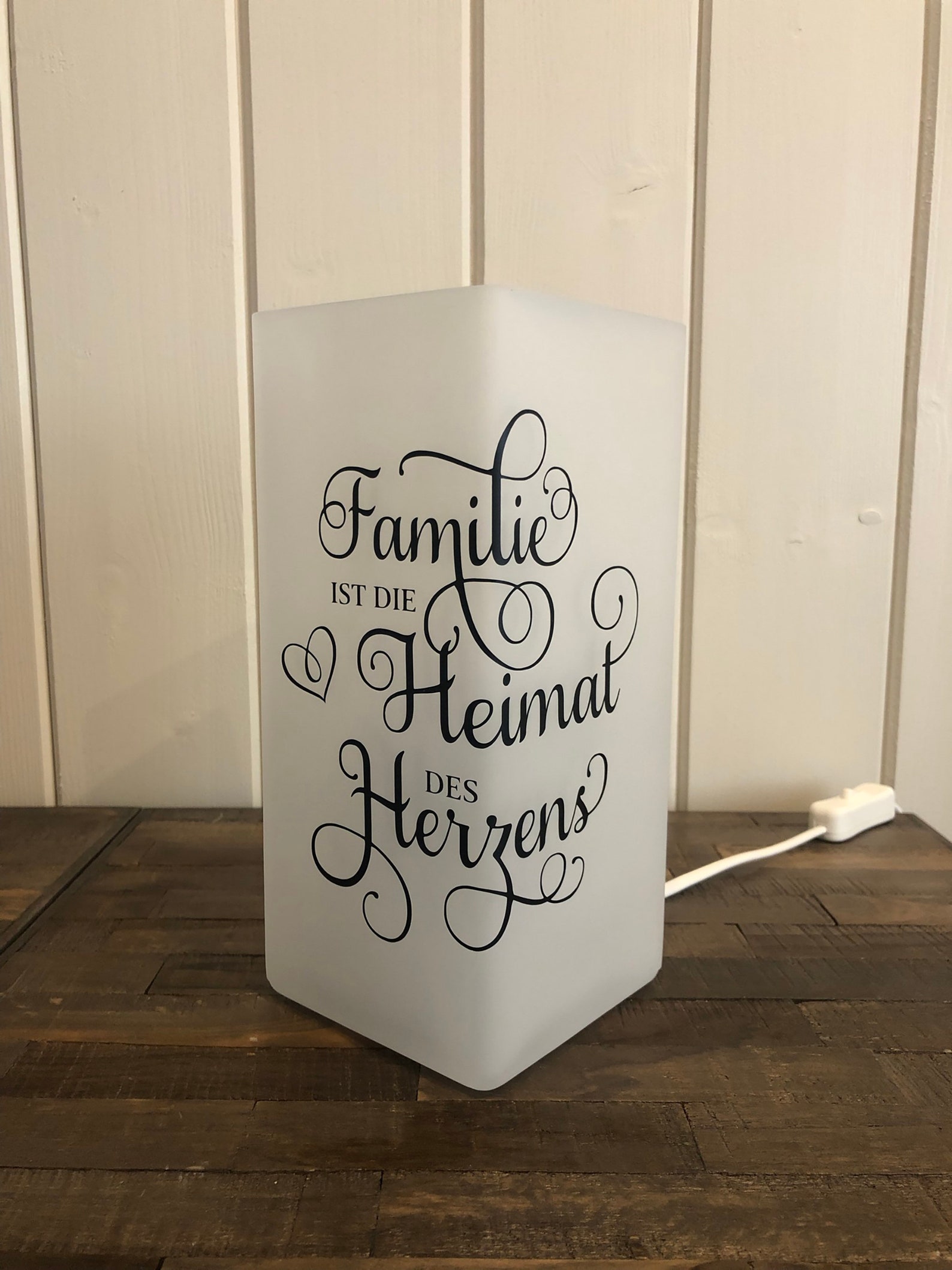 Lampe mit Spruch individualisierbar Familie ist die Heimat Etsy