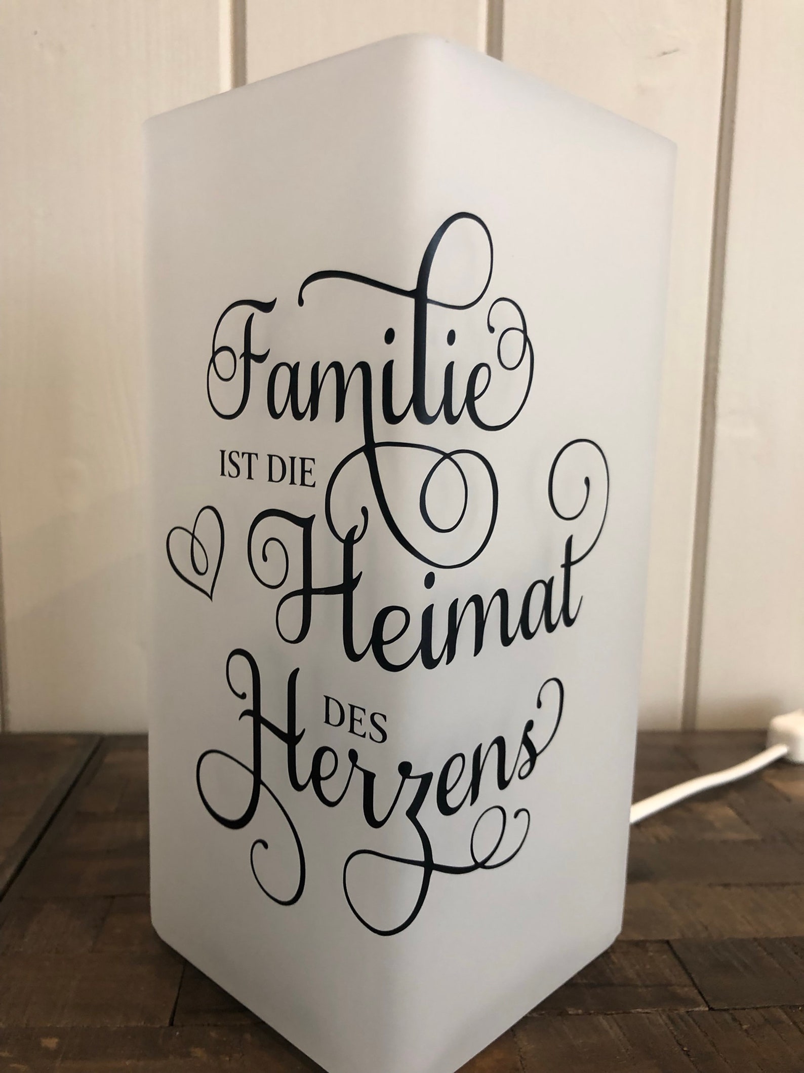 Lampe mit Spruch individualisierbar Familie ist die Heimat Etsy