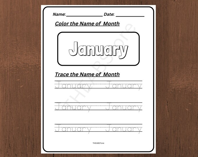 Months of the Year Worksheets Printable | Trace & Write Months | Days ...