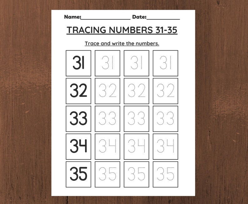 1 to 50 Number Tracing Worksheets, Traceable Numbers, Preschool ...