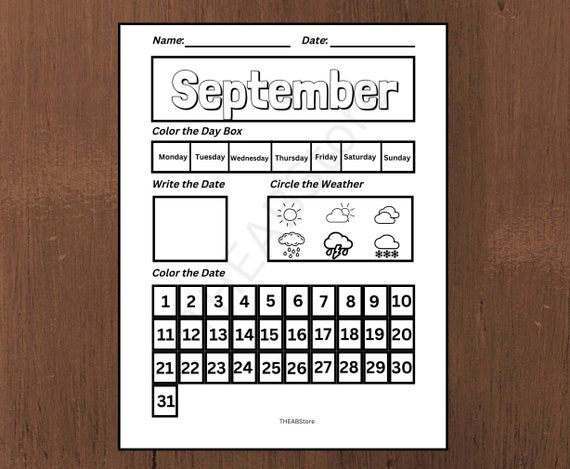 Preschool Calendar Worksheets Printable, Kids Monthly Digital Calendar,  Toddler Activities, Montessori, Kindergarten Curriculum, Homeschool - Etsy