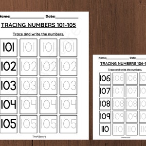 101 to 150 Number tracing worksheets, traceable numbers, preschool worksheets, 101 to 150 Printable Number Tracing, Kids Tracing,
