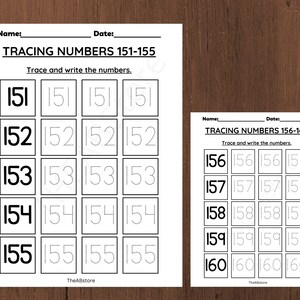 151 to 200 Number tracing worksheets, traceable numbers, preschool worksheets, 151 to 200 Printable Number Tracing, Kids Tracing,