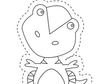 Scissor-skill Dinosaur Coloring Pages --has dotted lines to help kids learn to cut out designs.