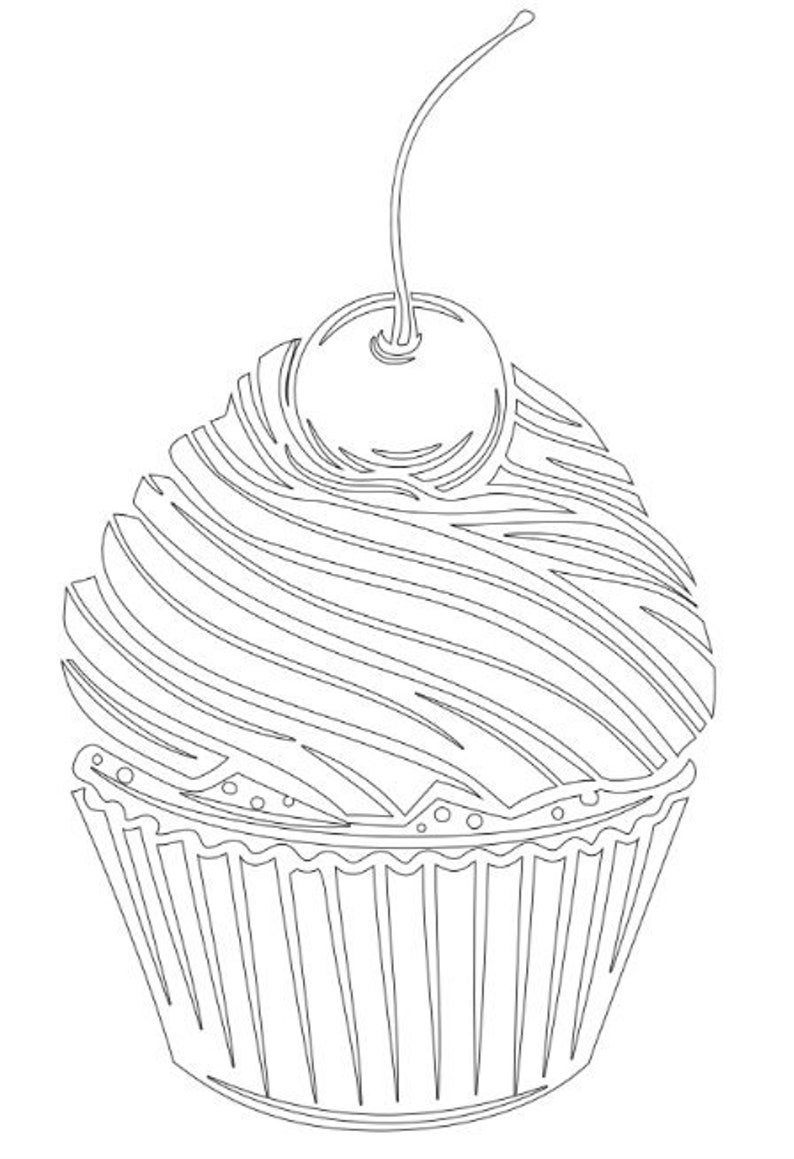 Cupcakes Galore Cupcake coloring sheet Girls activity Kids Party activity, Summer Activity for kids image 1