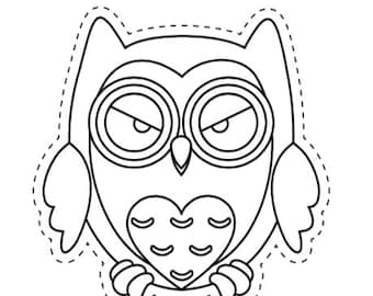 Owl Coloring pages and Scissor Skills Cutouts