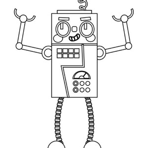 Digital Robot Coloring Pages for Kids;