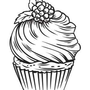 Cupcakes Galore Cupcake coloring sheet Girls activity Kids Party activity, Summer Activity for kids image 4