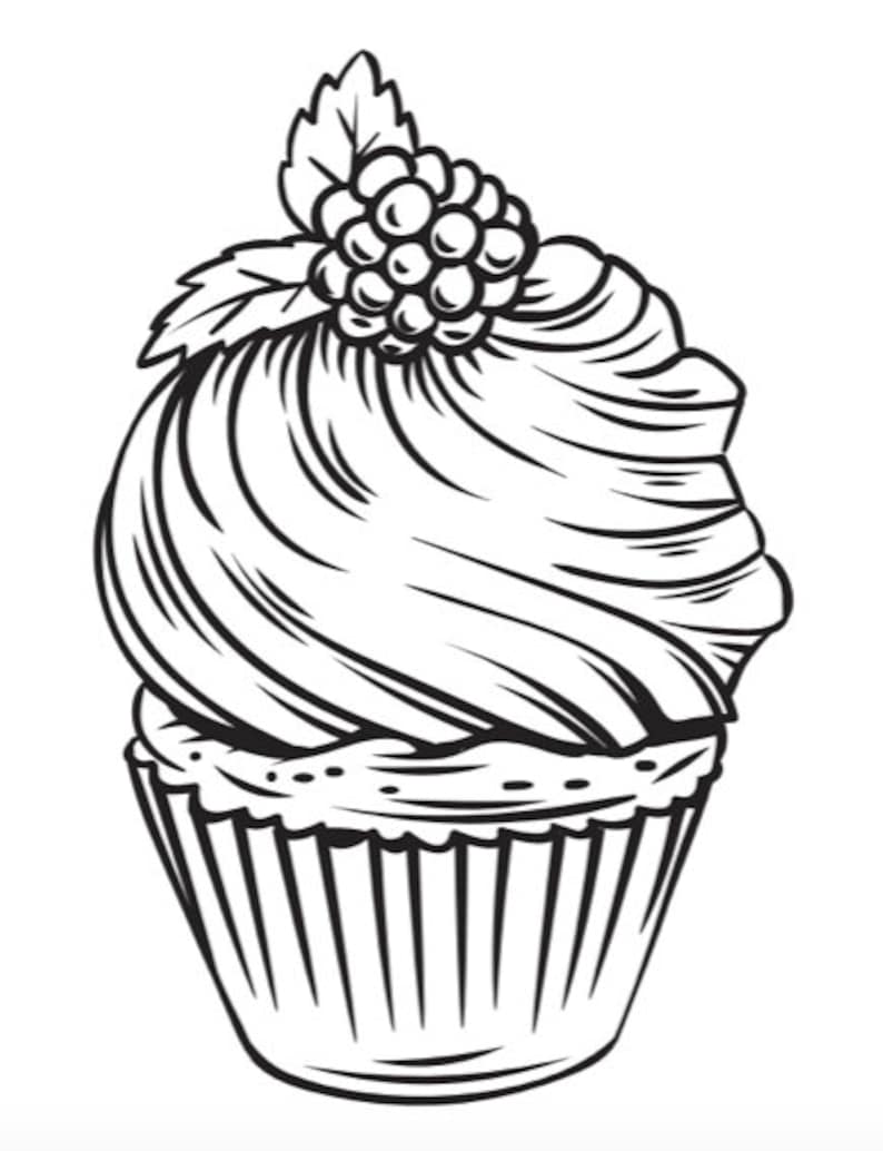 Cupcakes Galore Cupcake coloring sheet Girls activity Kids Party activity, Summer Activity for kids image 4